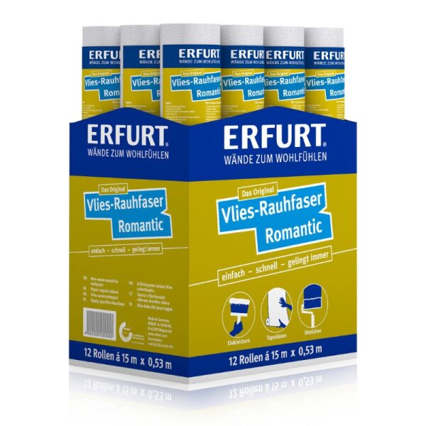 ERFURT Vlies-Rauhfaser Romantic, Karton (12 x Rolle)