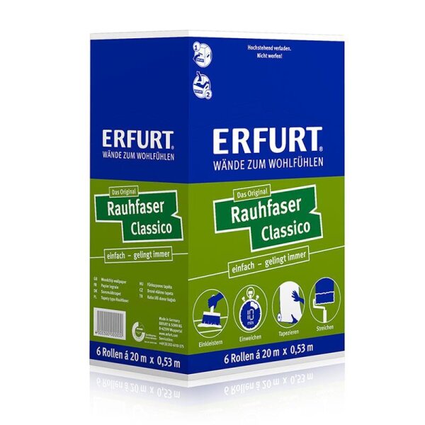 ERFURT Rauhfaser Classico, Karton (6 x Rolle)