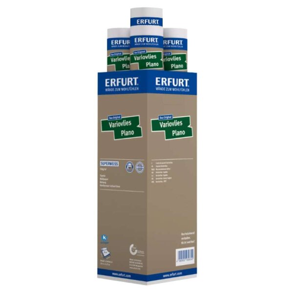 (SAMPLE) ERFURT Variovlies Plano Superweiss 20 x 0,75 m, Karton (4 x Rolle)