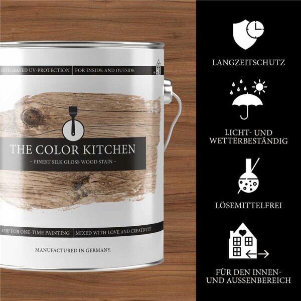 Holzlasur Nussbaum Wealthy Walnut für Innen/Aussen Seidenglänzend 2,5l